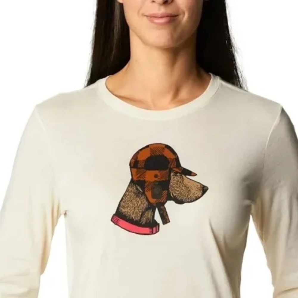 COLUMBIA Cream Dog Graphic long sleeve